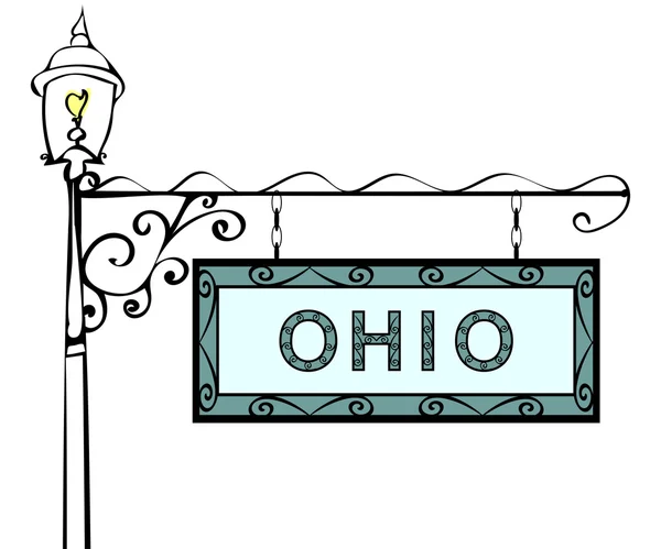 オハイオ州のレトロなポインターの街灯. — ストックベクタ