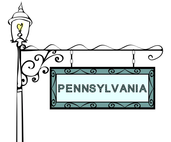 Pennsylvanie rétro pointeur lampadaire . — Image vectorielle