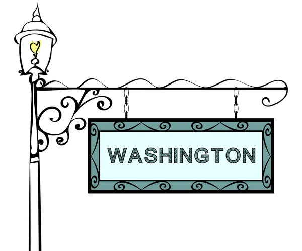 Washington retro işaretçi sokak lâmbası direği. — Stok Vektör