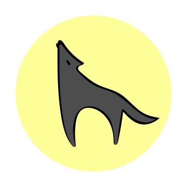 Siluet uluyan kurt Mehtap.