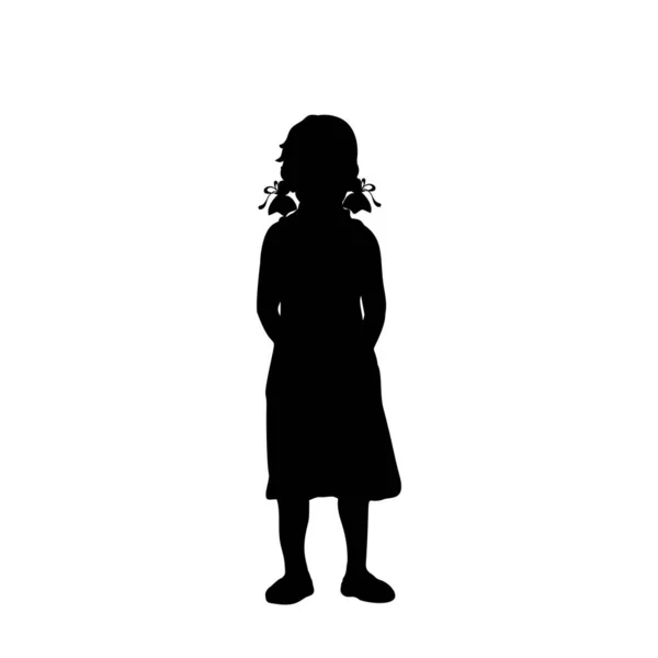 Silhouette petite fille a besoin d'aide et de protection — Image vectorielle