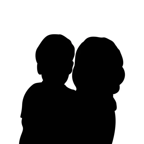 Silhouette mamma con bambino primo piano — Vettoriale Stock