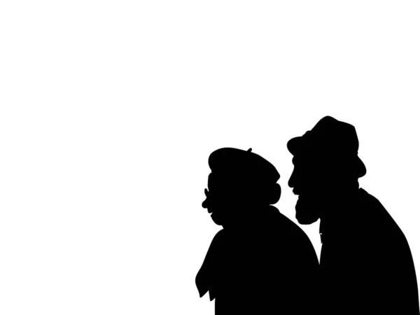 Silhouettes de grands-parents en gros plan — Image vectorielle