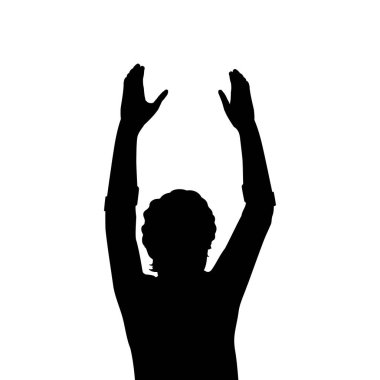 Siluet adam, ellerin yakın çekim.