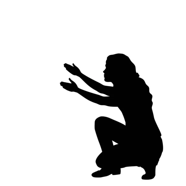 Silhouette de la femme ayant besoin d'aide — Image vectorielle