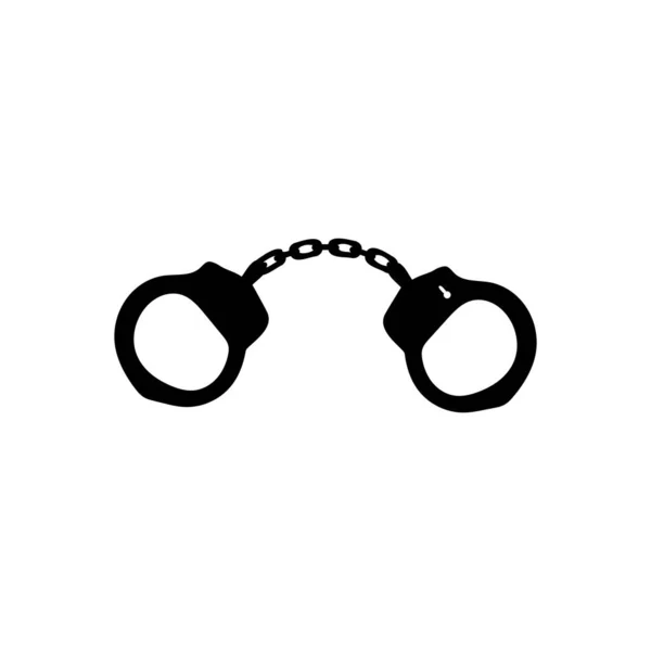 Silhouettes handcuffs for arresting person — Stock Vector