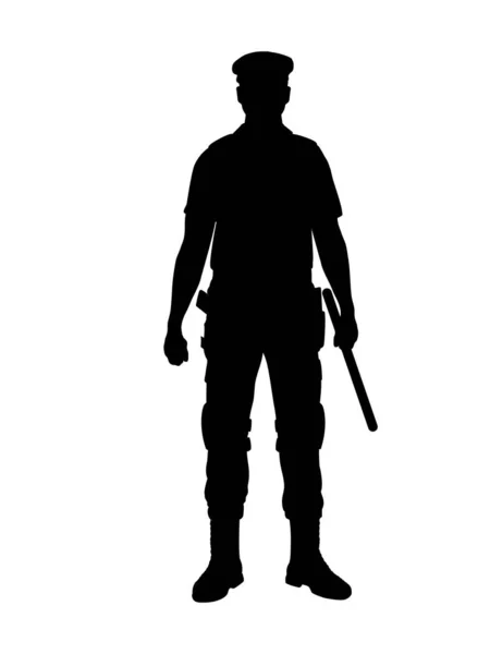 Silhouette Policeman isolated image. Police officer. — Stock Vector