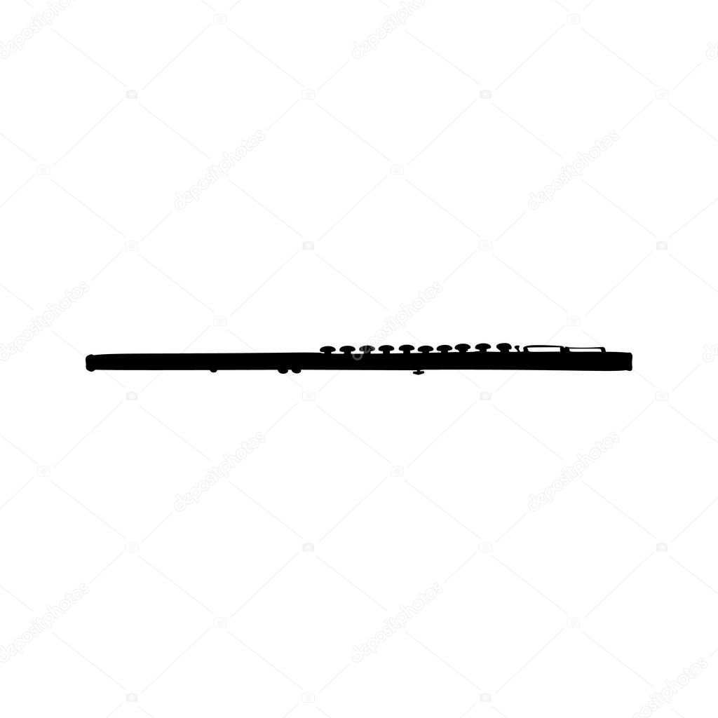 Silhouette image musical instrument flute