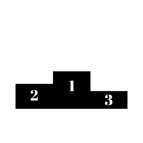 Pódio de pedestal de silhueta com números — Vetor de Stock