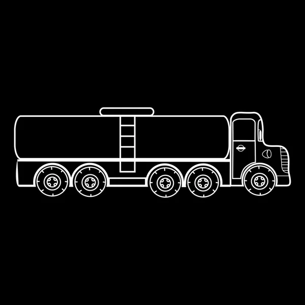 Caminhão carro grande transporte de leite de gás líquido — Vetor de Stock