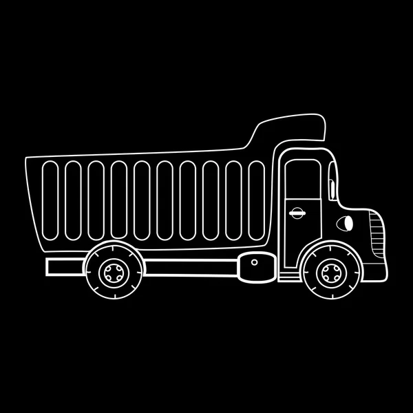 Truck with body for bulk goods — Stock Vector
