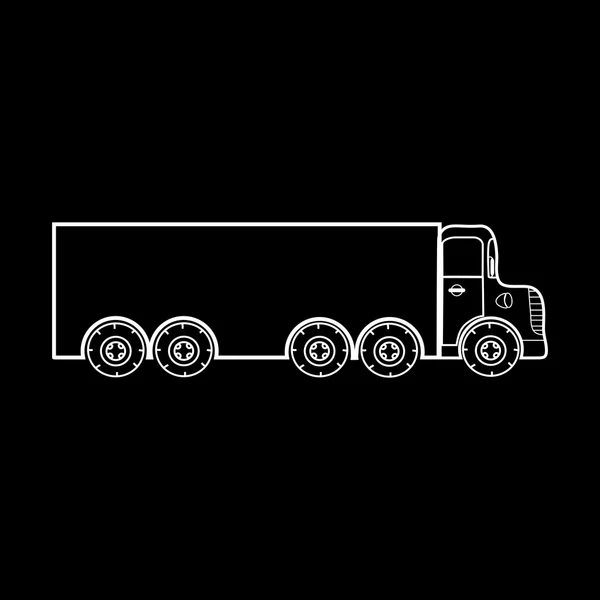 Big truck transportation of heavy loads — Stock Vector