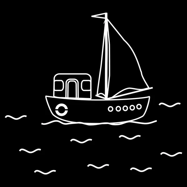 机动船船帆船 — 图库矢量图片