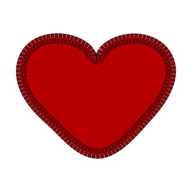 Koyu kenarlık ile kırmızı kalp