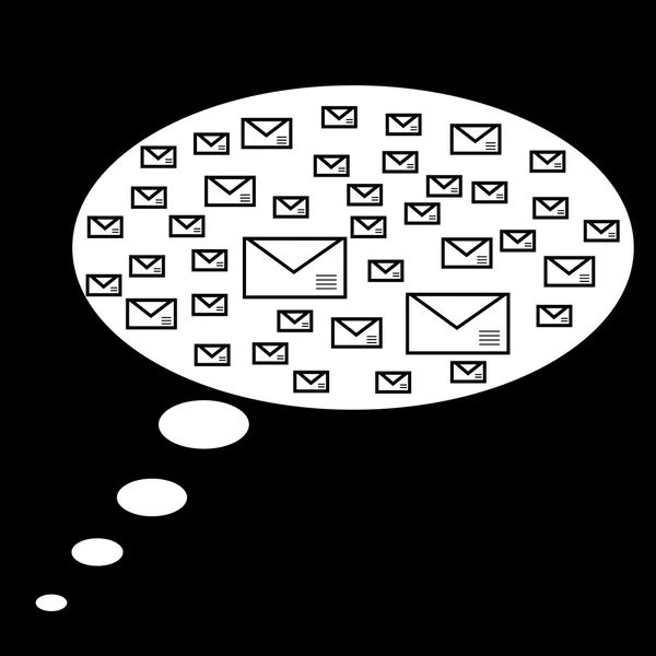 Messages in the cloud bubble SMS communication social network — Stock Vector
