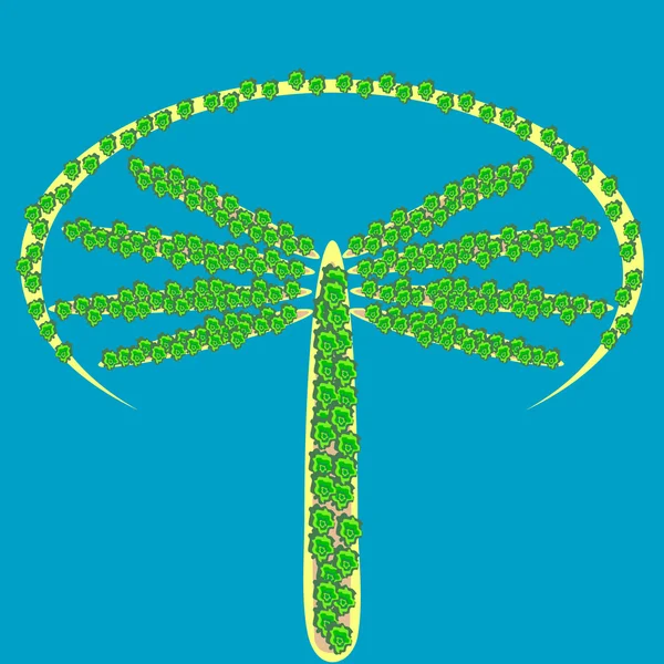 Тропічний острів у формі пальми — стоковий вектор