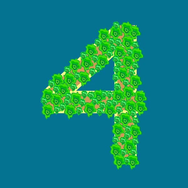 Рисунок номер чотири 4 тропічний острів — стоковий вектор