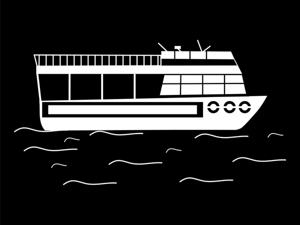 Silhouette promenades en bateau — Image vectorielle