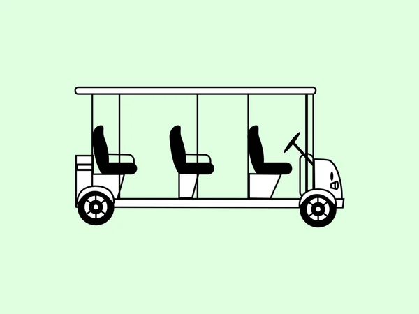 何人かの乗客の白い車をゴルフします。 — ストックベクタ