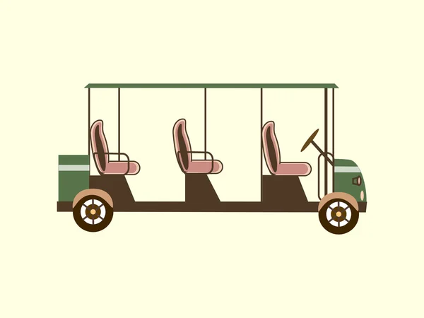 Кольоровий автомобіль для гольфу кілька пасажирів — стоковий вектор