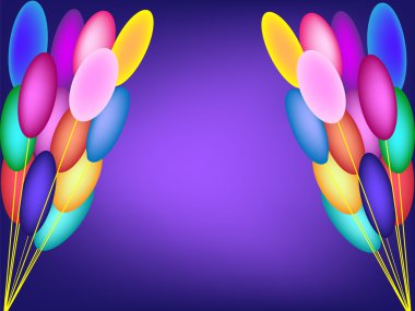 Two bundles of balloons vector background birthday
