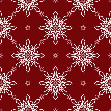 Beyaz Noel kırmızı kar taneleri seamless modeli