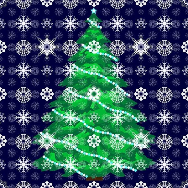 Arbre de Noël neige fond — Image vectorielle