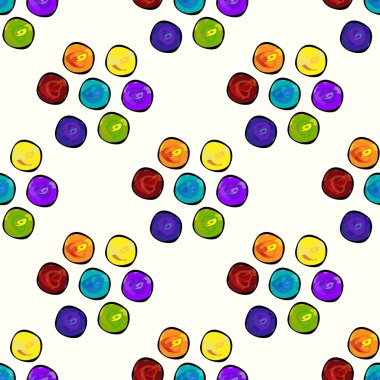 Renkli Daireler Dikişsiz desen arka plan