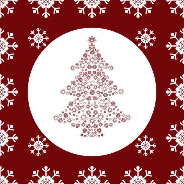 Árvore de Natal flocos de neve sem costura fundo padrão — Vetor de Stock