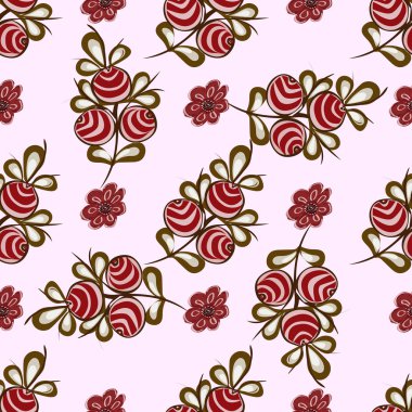 Doğal kırmızı meyveler Dikişsiz desen arka plan