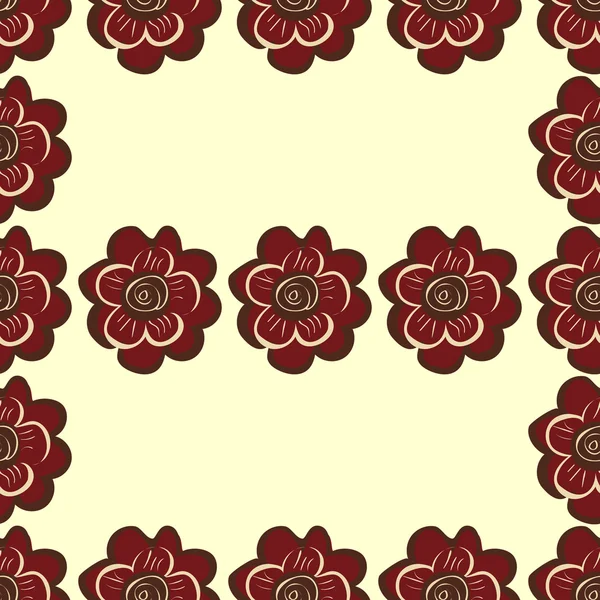 Rote abstrakte Blumen nahtlose Muster Hintergrund — Stockvektor