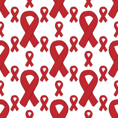 Dünya AIDS günü kırmızı kurdele Dikişsiz desen arka plan
