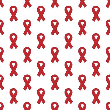 Dikişsiz desen arka plan Dünya AIDS günü kırmızı kurdele