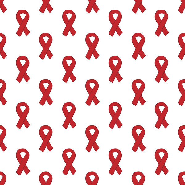 seamless pattern background World AIDS day red ribbon