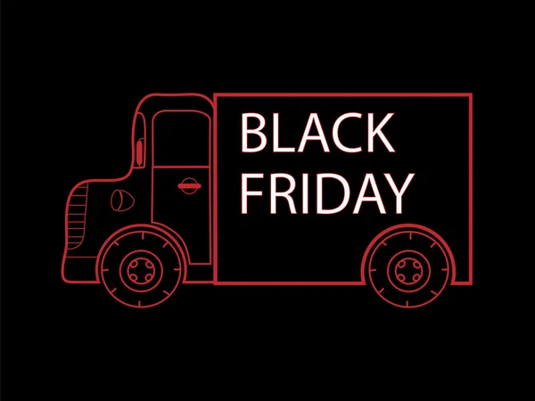 Black Friday LKW Waren schließen Verkauf — Stockvektor