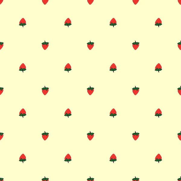 Bayas rojas fresa fresa patrón natural sin costuras respaldo Ilustración De Stock