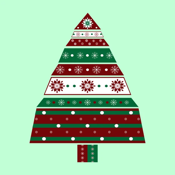 Boîte de vacances en forme d'arbre de Noël — Image vectorielle