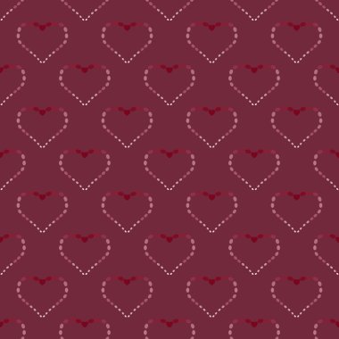 Kırmızı kalp soyut arka plan vintage seamless modeli