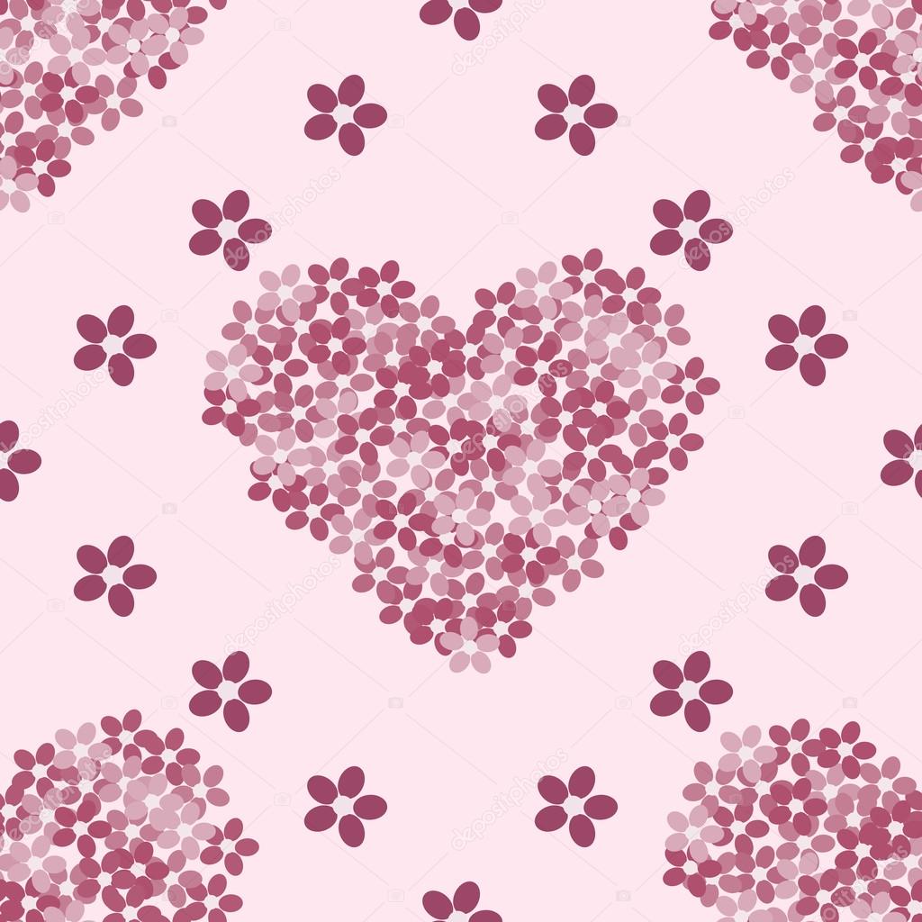 ピンクのお花のハート ビンテージ背景 ストックベクター C Kozyrevaelena