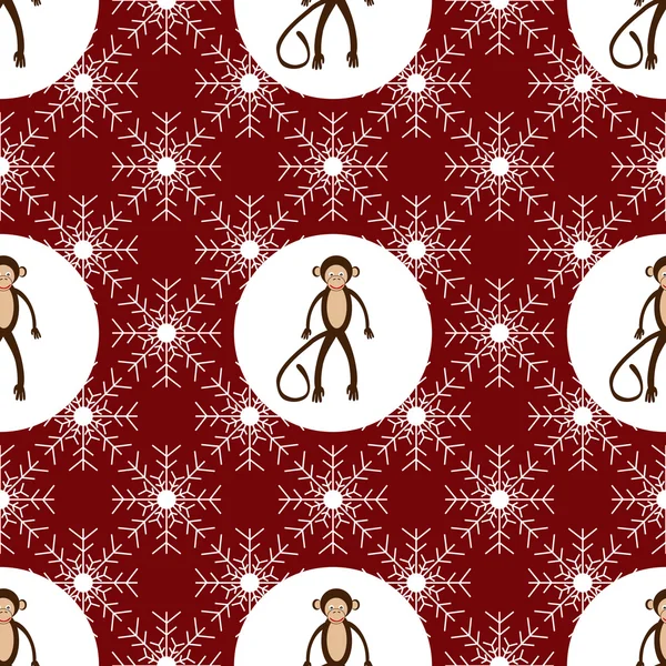 新的一年猴象征喜庆无缝模式 — 图库矢量图片
