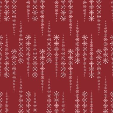 Bir kırmızı bir arka plan soyut desen kar taneleri