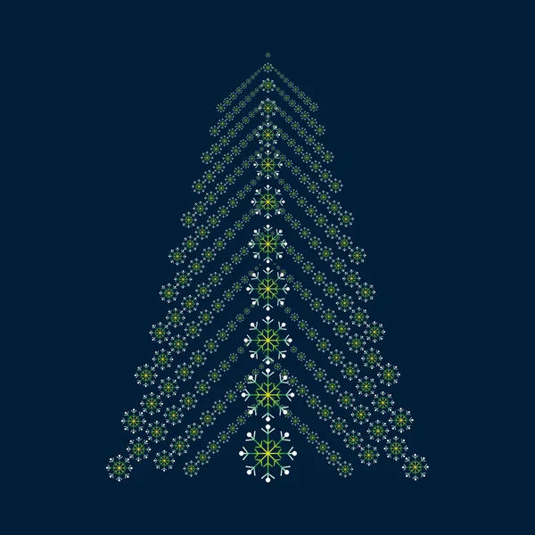 Abstract kerstboom van sneeuwvlokken — Stockvector
