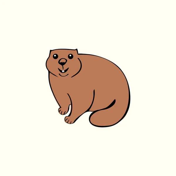 Grappige marmot dierlijke knaagdier — Stockvector
