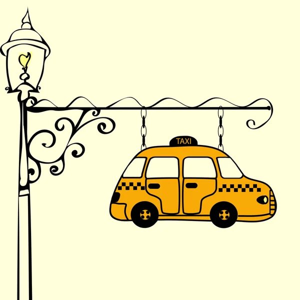 Signo vintage taxi — Archivo Imágenes Vectoriales
