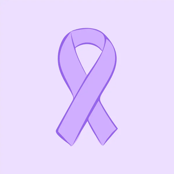 Lavender ribbon epilepsy cancer solidarity day — Stock Vector