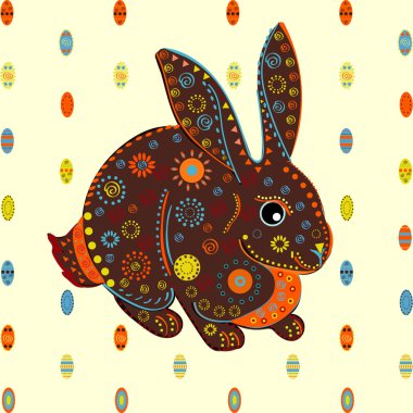 Paskalya tavşanı yumurta vektör arka plan