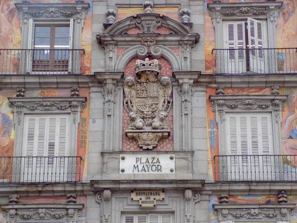 Royal Coat Arms Plaza Mayor — Stok Foto