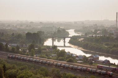 Küçük bir kasaba (Uhta güzel cityscape)