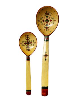 Boyalı tahta kaşık el yapımı