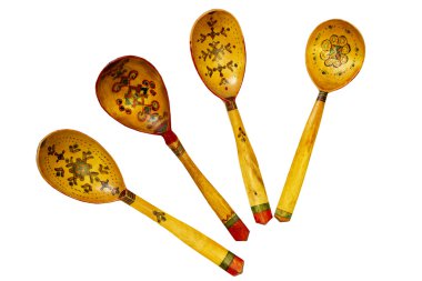 Boyalı tahta kaşık el yapımı